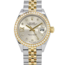 将图像加载到图库查看器中，ROLEX Datejust W28mm Stainless Steel K18YG Silver/9P Star Diamond/IX Diamond Dial279383RBR
