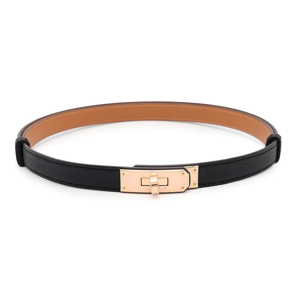 HERMES Kelly belt Black Epsom