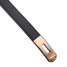 将图像加载到图库查看器中，HERMES Kelly belt Black Epsom
