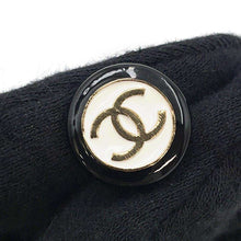 Load image into Gallery viewer, CHANEL CC Logo Circle Earrings White/BlackABC997 Gold Plated
