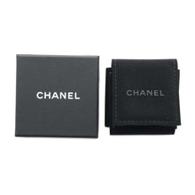 Load image into Gallery viewer, CHANEL CC Logo Star Motif Swing Earrings White Gold Plated Rhinestone
