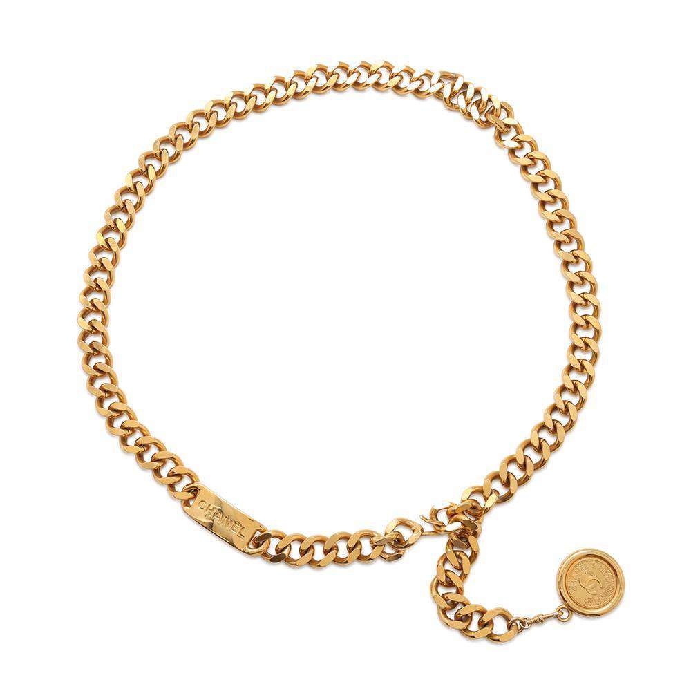 CHANEL Medallion ChainBelt Gold Metal