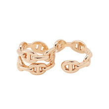 将图像加载到图库查看器中，HERMES Chaine d&#39;Ancre Double Ring Size 50/#10H221611B 18K Pink Gold
