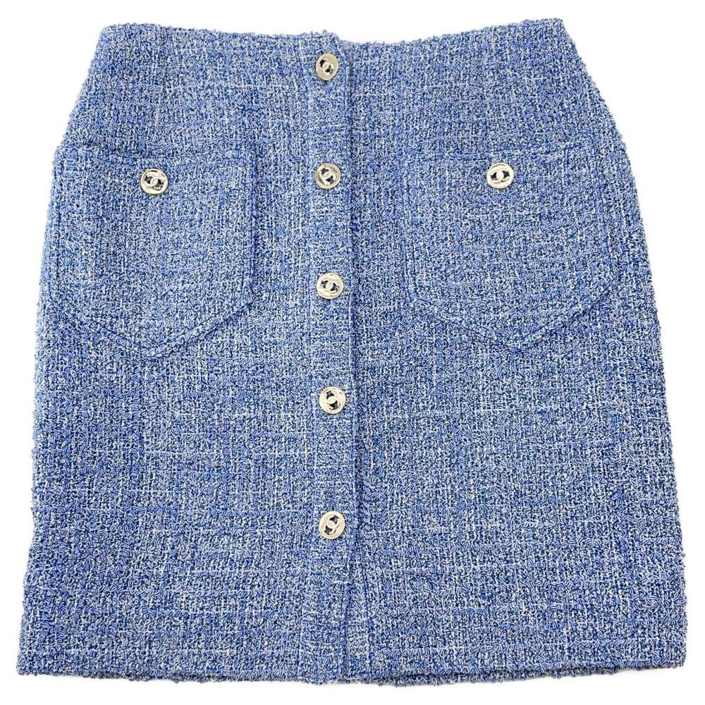 CHANEL Setup Skirt Size 36 BlueP76683 Polyester52% Cotton35% Polyamide7% Acryl6%