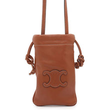 Load image into Gallery viewer, CELINE Cuir Triomphe Drawstring Mobile Pouch Tan10L163ETK Lambskin
