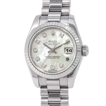 将图像加载到图库查看器中，ROLEX Datejust Matsuzakaya 400th Anniversary Model W26mm 18K White Gold WhiteMother of Pearl/9PD/1PSapphire Dial179179NG
