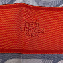 Load image into Gallery viewer, HERMES Carre Bote Compose Size 90 Vermillon/Gray/Beige・Dore Silk100%
