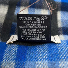 Load image into Gallery viewer, HERMES CashmereScarf &quot;Tartan Maillon&quot; Anthracite / Blue Cashmere100%
