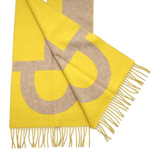 将图像加载到图库查看器中，HERMES Cashmere Scarf Casaque Grand Mall Jaune/Beige Cashmere100%
