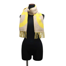 将图像加载到图库查看器中，HERMES Cashmere Scarf Casaque Grand Mall Jaune/Beige Cashmere100%
