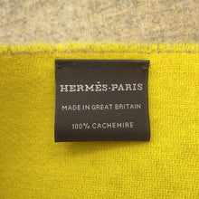 Load image into Gallery viewer, HERMES Cashmere Scarf Casaque Grand Mall Jaune/Beige Cashmere100%
