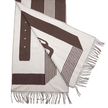 Load image into Gallery viewer, HERMES Scarf《Sangle a Boucle》 Brown/Ivoire Cashmere100%
