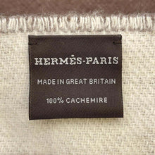 将图像加载到图库查看器中，HERMES Scarf《Sangle a Boucle》 Brown/Ivoire Cashmere100%
