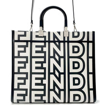 Load image into Gallery viewer, FENDI Marc Jacobs collaboration Sunshine 2way Tote Bag White/Black8BH386 Leather Size Medium
