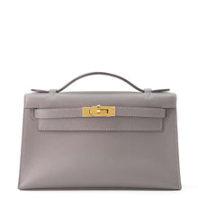 将图像加载到图库查看器中，HERMES PochetteKelly Gris Meyer Swift Leather
