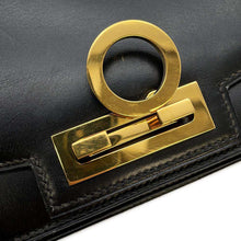 将图像加载到图库查看器中，HERMES Ring Do Shoulder Bag Black Box Calf Leather
