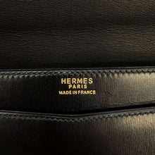 将图像加载到图库查看器中，HERMES Ring Do Shoulder Bag Black Box Calf Leather
