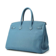 将图像加载到图库查看器中，HERMES Birkin Blue Jean Togo Leather Size 35
