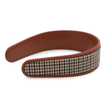 Load image into Gallery viewer, CELINE Triomphe Houndstooth Headband Multico460TB6WCS.14MC Wool  Calf Leather Size 16.9&quot;
