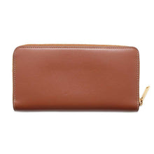 将图像加载到图库查看器中，CELINE Large Zip Wallet Cuir Triomphe Zip Around Long Wallet Cloth Tan10K543 Calf Leather
