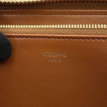 将图像加载到图库查看器中，CELINE Large Zip Wallet Cuir Triomphe Zip Around Long Wallet Cloth Tan10K543 Calf Leather
