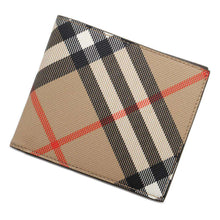 将图像加载到图库查看器中，BURBERRY Vintage Check Folded Wallet Beige8091926 Leather
