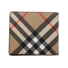 将图像加载到图库查看器中，BURBERRY Vintage Check Folded Wallet Beige8091926 Leather
