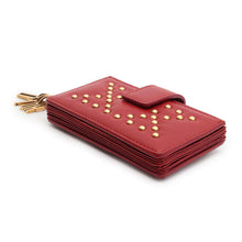 Load image into Gallery viewer, Dior Studded Card Case Red Leather
