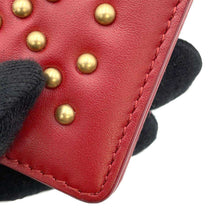 Load image into Gallery viewer, Dior Studded Card Case Red Leather
