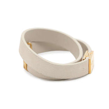 将图像加载到图库查看器中，SAINT LAURENT PARIS Opium Double Loop Bracelet Size M White646558 Leather
