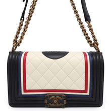 Load image into Gallery viewer, CHANEL Boy Chanel ChainShoulder Bag White/BlackA67086 Lambskin
