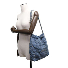 Load image into Gallery viewer, CHANEL CHANEL22 ChainShoulder Bag BlueAS3260 Washed Denim Size Small
