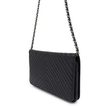 Load image into Gallery viewer, CHANEL Chevron Chain wallet BlackA70230 Calf Leather
