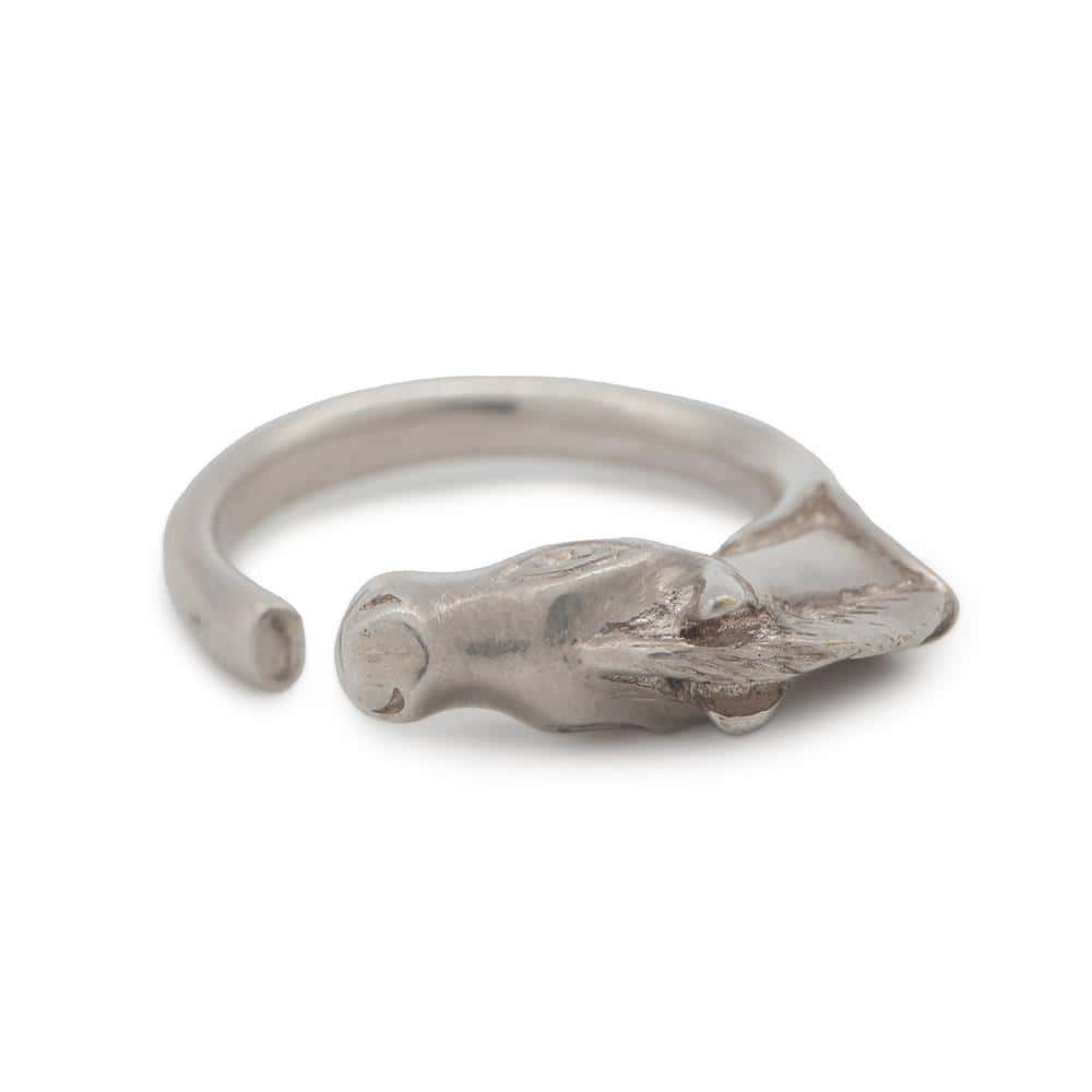 HERMES Cheval Hose Ring Silver Metal