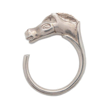Load image into Gallery viewer, HERMES Cheval Hose Ring Size 13 Silver Metal
