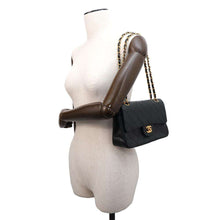 Load image into Gallery viewer, CHANEL Matelasse Double Flap ChainShoulder Bag BlackA01113 Lambskin Size 23
