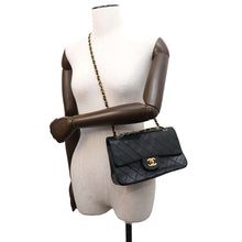 Load image into Gallery viewer, CHANEL Matelasse Double Flap ChainShoulder Bag BlackA01113 Lambskin Size 23
