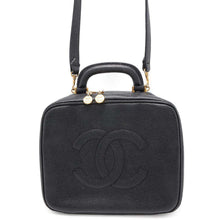 将图像加载到图库查看器中，CHANEL CC Logo 2WAY Vanity Bag BlackA07061 Caviar Leather
