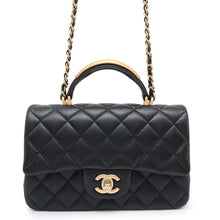 将图像加载到图库查看器中，CHANEL Matelasse Top Handle Flap Bag BlackAS2431 Lambskin
