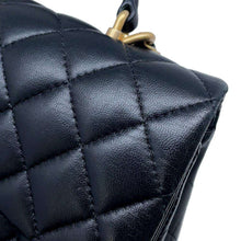 Load image into Gallery viewer, CHANEL Matelasse Top Handle Flap Bag BlackAS2431 Lambskin
