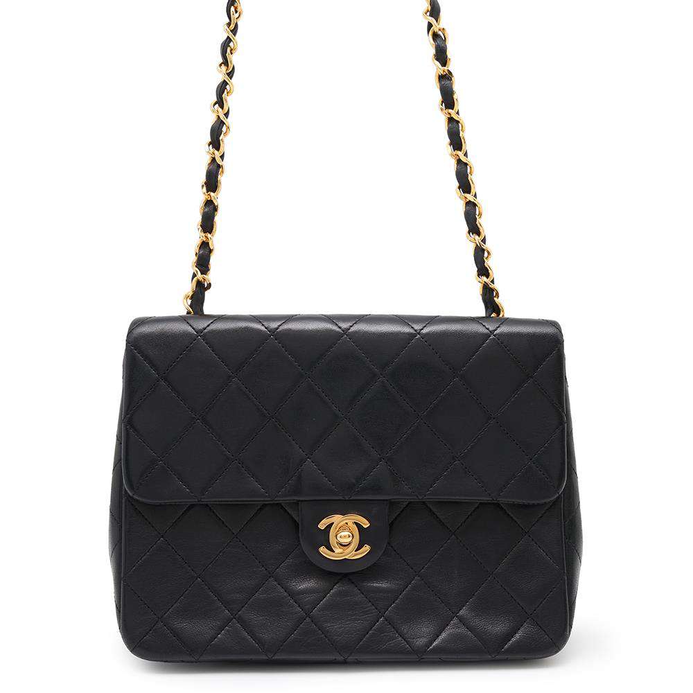 CHANEL Matelasse Single Flap ChainShoulder Bag BlackA01163 Lambskin Size 20