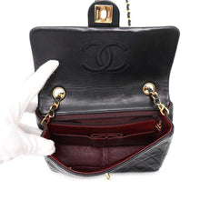 Load image into Gallery viewer, CHANEL Matelasse Single Flap ChainShoulder Bag BlackA01163 Lambskin Size 20
