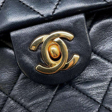 Load image into Gallery viewer, CHANEL Matelasse Single Flap ChainShoulder Bag BlackA01163 Lambskin Size 20
