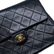 Load image into Gallery viewer, CHANEL Matelasse Single Flap ChainShoulder Bag BlackA01163 Lambskin Size 20
