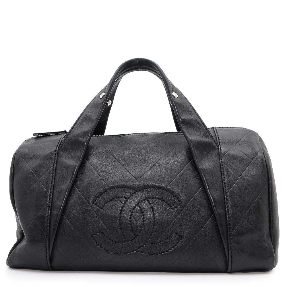 CHANEL Chevron V Stitch Mini Travel Bag BlackA30899 Leather