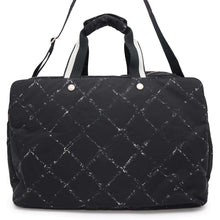 将图像加载到图库查看器中，CHANEL Old Travel Line 2WAY Travel Bag Black Nylon
