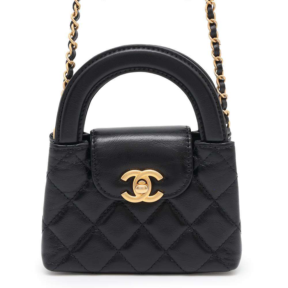 CHANEL Mini ChainClutch Shoulder Bag BlackAP3435 Aged Calf Leather