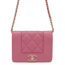 将图像加载到图库查看器中，CHANEL Mademoiselle Chain Wallet Pink Lambskin
