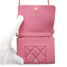 将图像加载到图库查看器中，CHANEL Mademoiselle Chain Wallet Pink Lambskin
