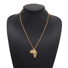 将图像加载到图库查看器中，CHANEL Necklace African continent motif Gold Metal  Rhinestone Faux Pearl
